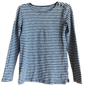 J. Crew Long Sleeve Striped Painter Tee w Buttons